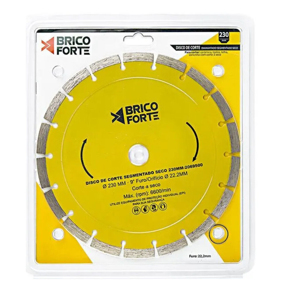 Disco Corte Diamantado Segmentado Seco 230mm Brico Forte
