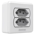 Conjunto Tomada Dupla 20A Neo Sottile Branco Enerbras