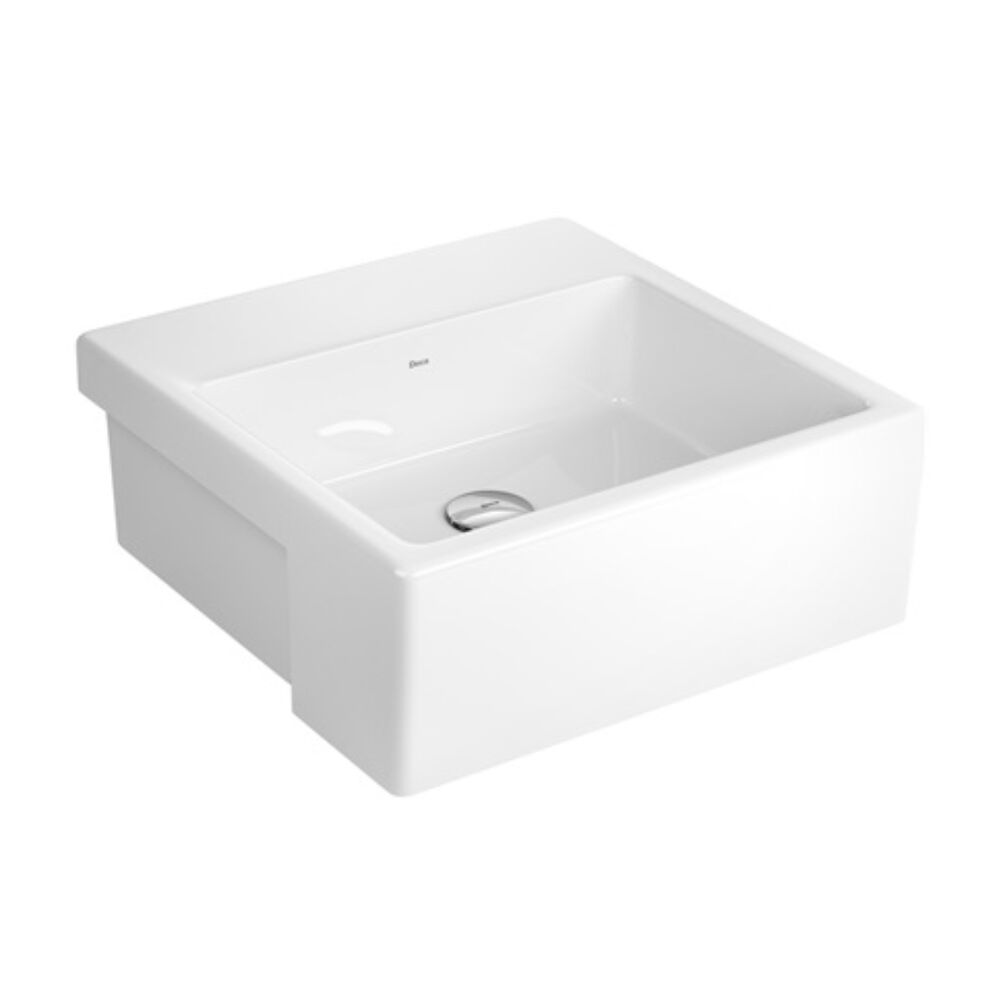 Cuba de Semiencaixe Quadrada com Mesa Branco Deca