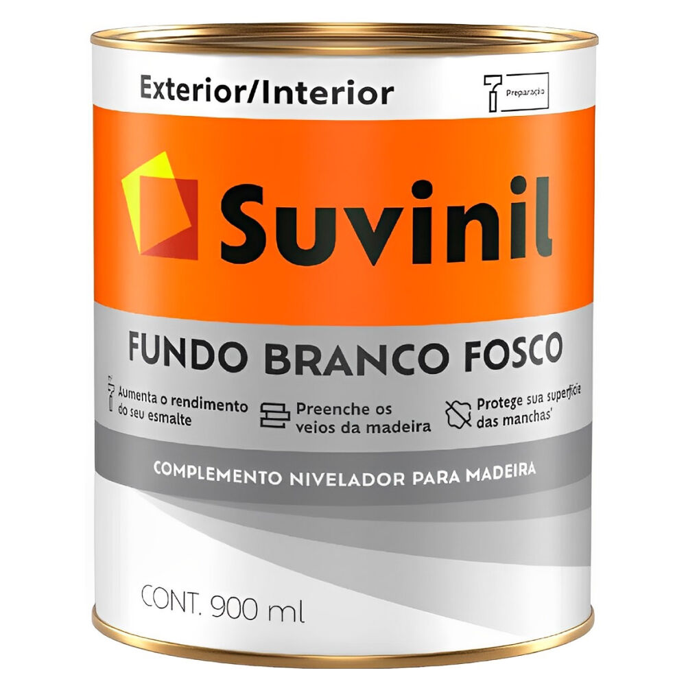 Fundo Branco Fosco para Madeira 900ml Suvinil