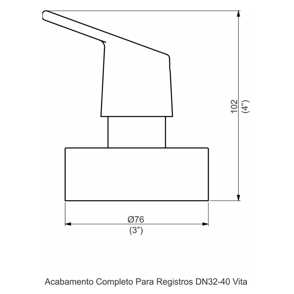Acabamento Registro Base Docol 1.1/4" e 1.1/2" (Grande) Vita Perflex