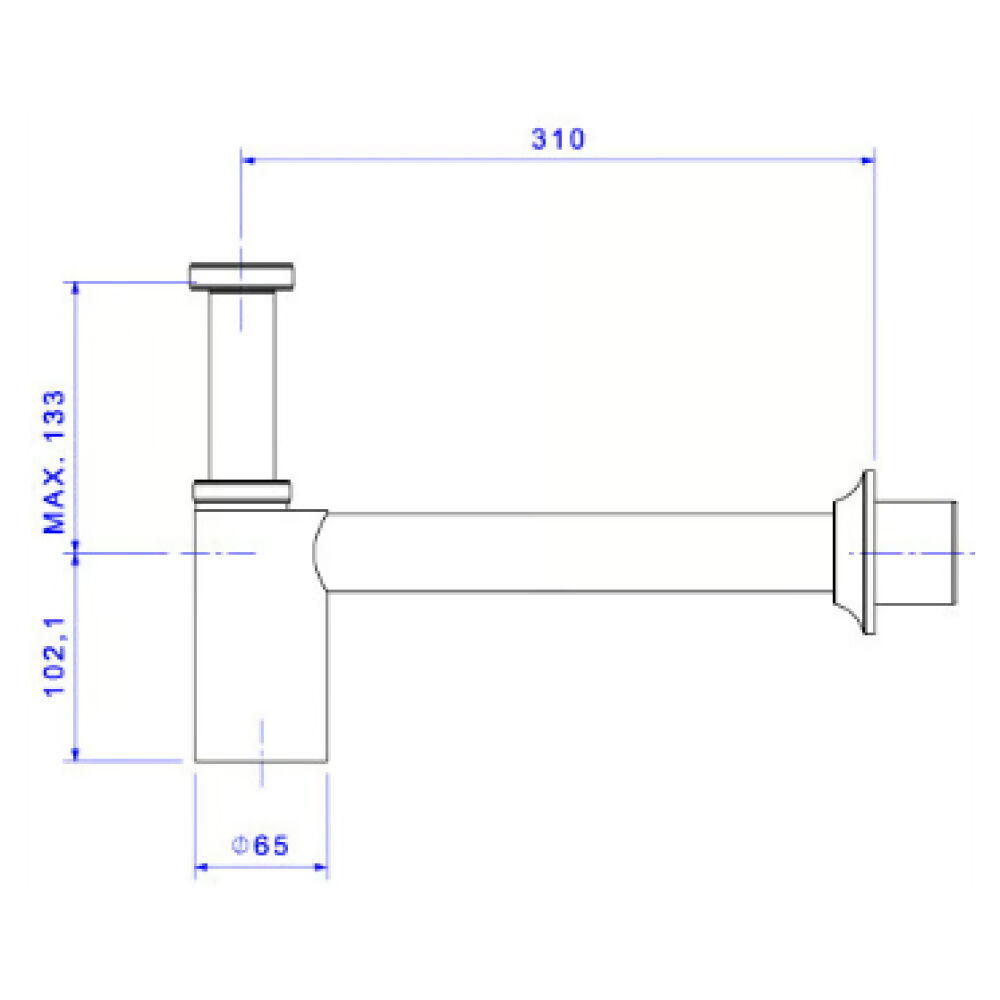 Sifão para Cozinha e Tanque Cromado Deca