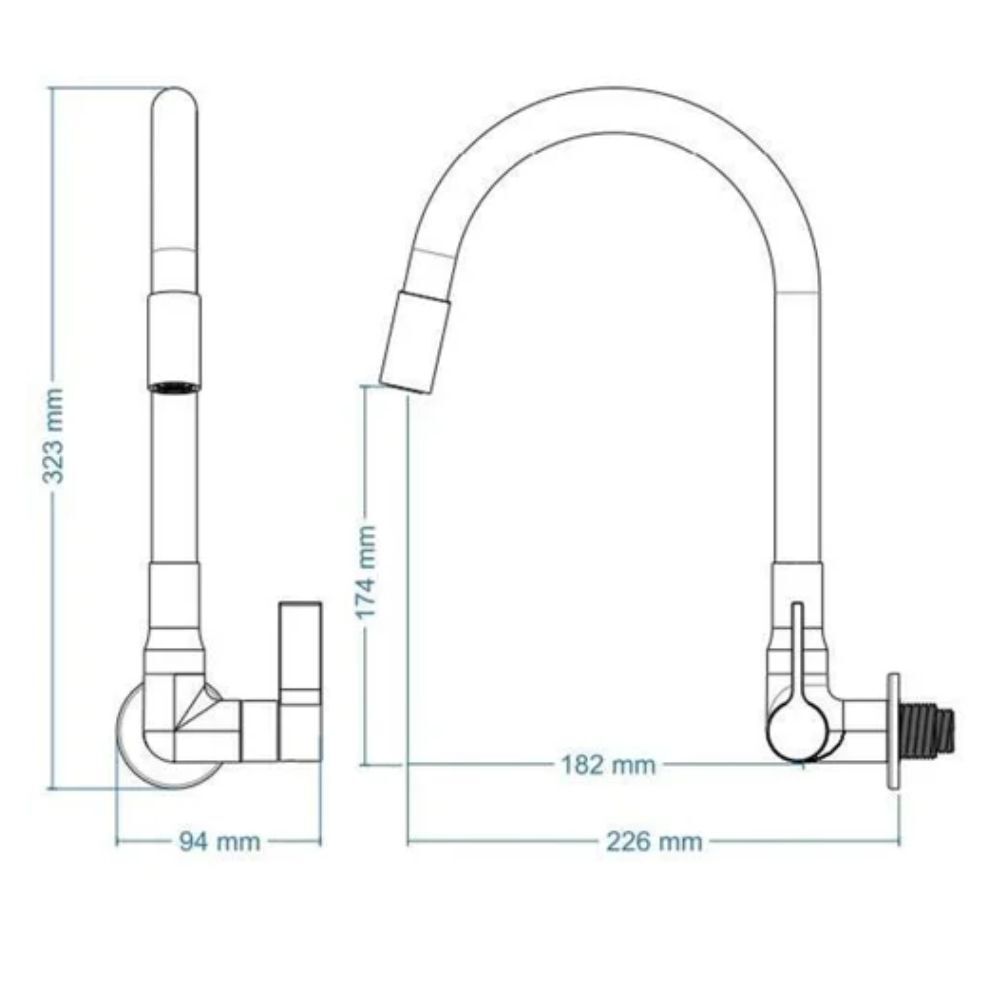 Torneira de Parede para Cozinha 6068 C70 Vermelha Leão