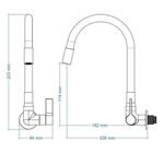 Torneira de Parede para Cozinha 6068 C70 Vermelha Leão
