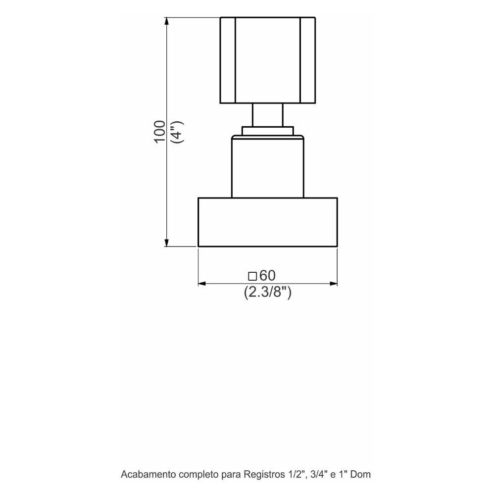 Acabamento Registro Base Deca 1/2" e 3/4" e 1" (Pequeno) Dom Perflex