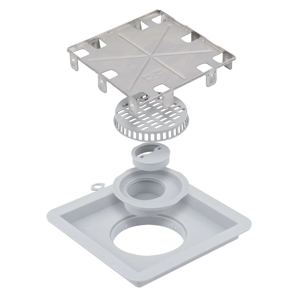 Ralo Elleve Square Tampa Oculta 15 x 15cm Linear