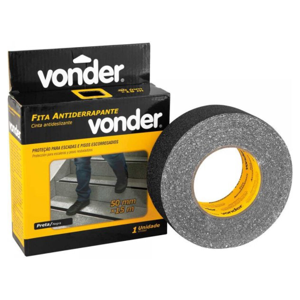 Fita Antiderrapante 50mm x 15m Preta Vonder