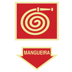 Placa de Sinalização PVC Fotoluminescente Hidrante e Mangueiras 20x30cm Sinalize
