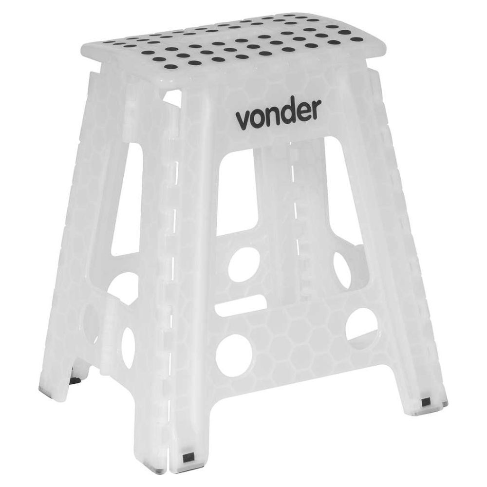 Banqueta Plástica Dobrável 450mm Branca Vonder
