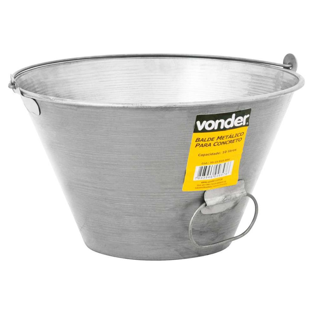 Balde Metálico para Concreto 10 Litros Vonder