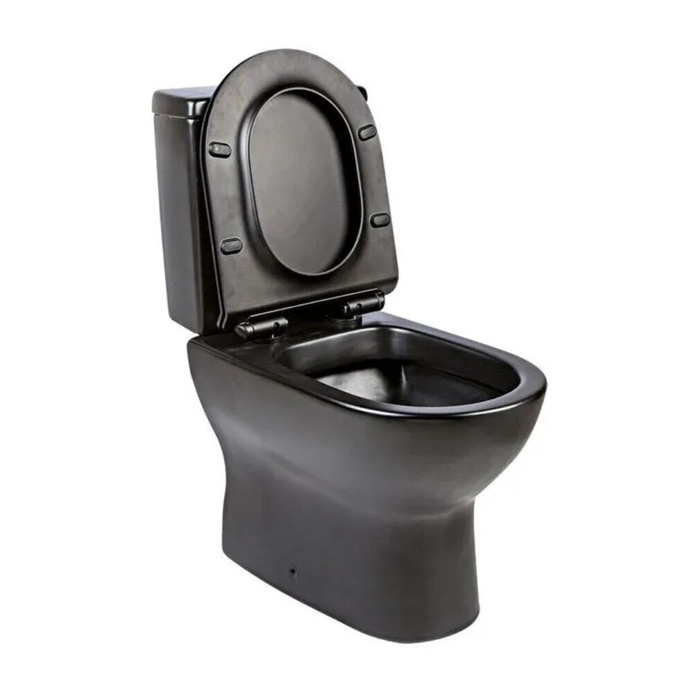 Kit Vaso Sanitário com Caixa Acoplada 3/6L Assento Sanitário e Itens de Instalação New Monaco Preto Addra