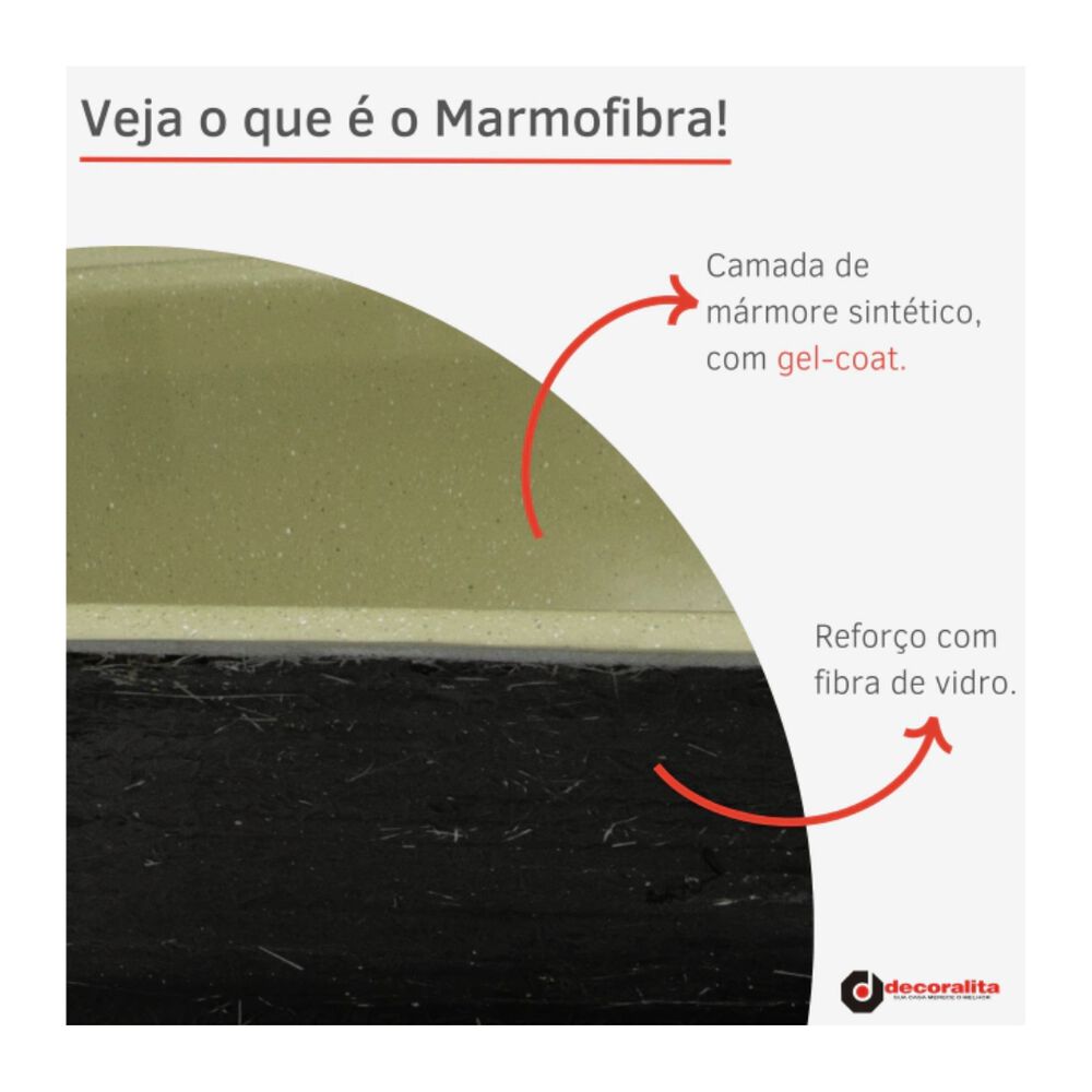 Tanque Simples em Marmofibra 60x60cm Decoralita