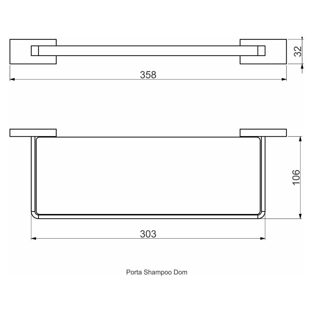 Porta Shampoo Color Dom Dourado Fosco Perflex