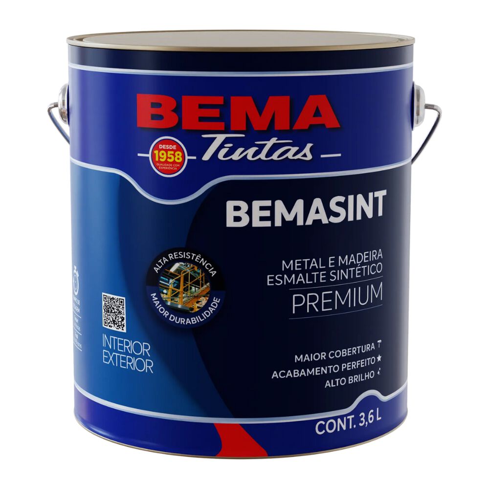 Tinta Esmalte Sintético Fosco Bemasint Preto 3,6L Bema
