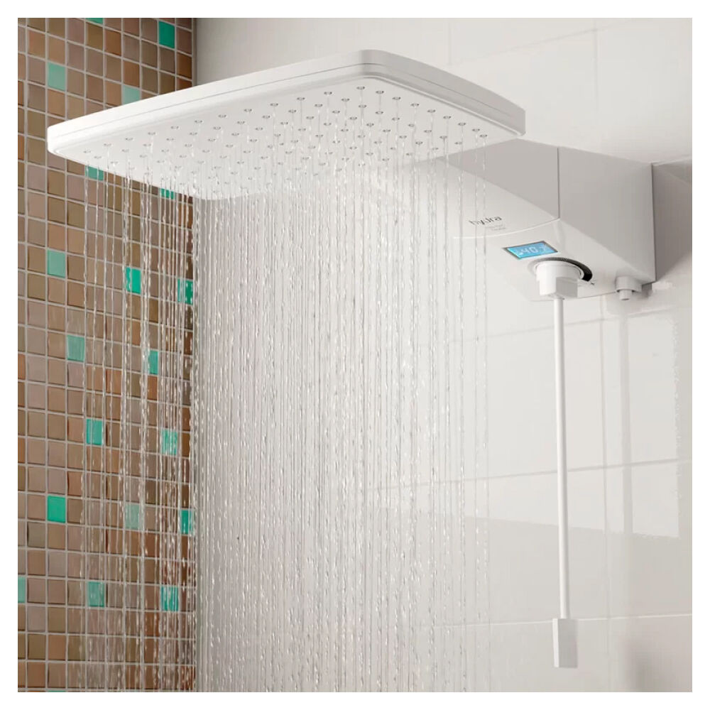 Chuveiro Eletrônico Digital Polo Híbrido 110V 5500W Branco Hydra