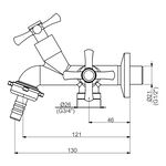 Torneira de Parede para Tanque e Maquina de Lavar Job Cromado Perflex