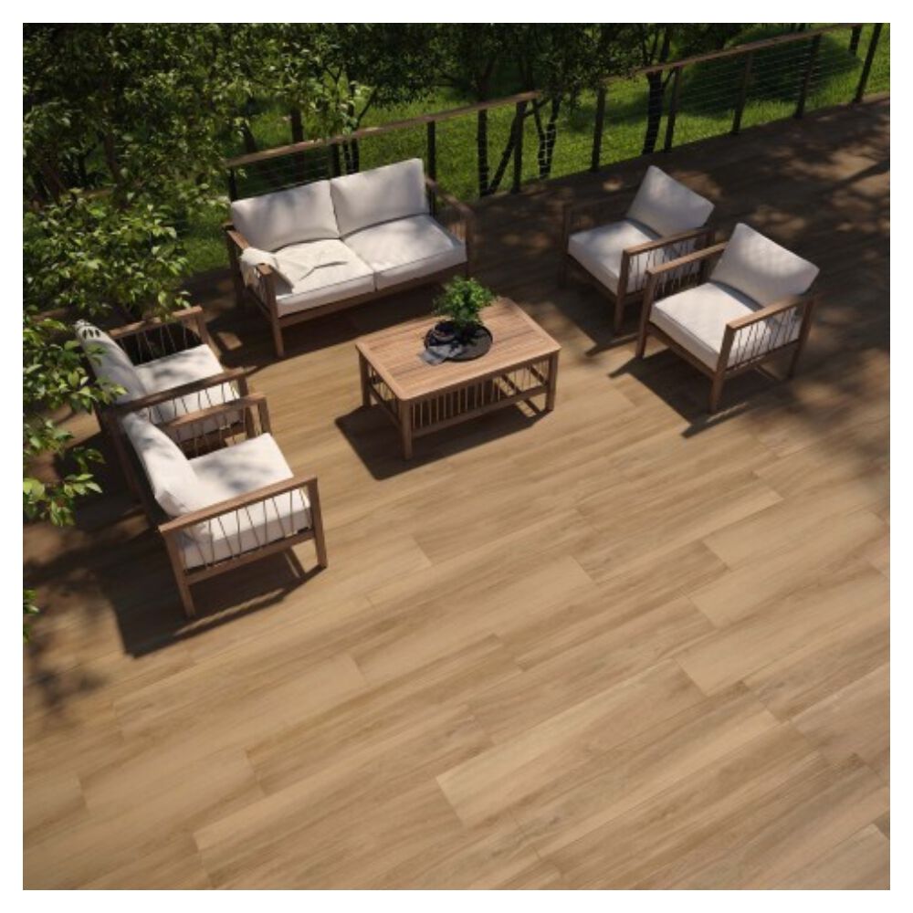 Porcelanato Amadeirado Acetinado Borda Retificada 26x106cm Carvalho Natural Biancogres (Caixa com 2,00m²)