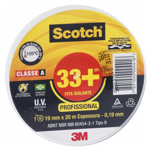 Fita Isolante 19mm x 20m Scotch 33+ Preta 3M Fita Isolante 19mm x 20m Scotch 33+ Preta 3M