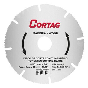 Discos de Corte Tungstênio 110mm Cortag