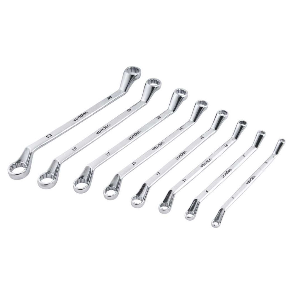 Jogo de Chaves Estrela 6 a 22 mm Cromadas com 8 Peças Vonder