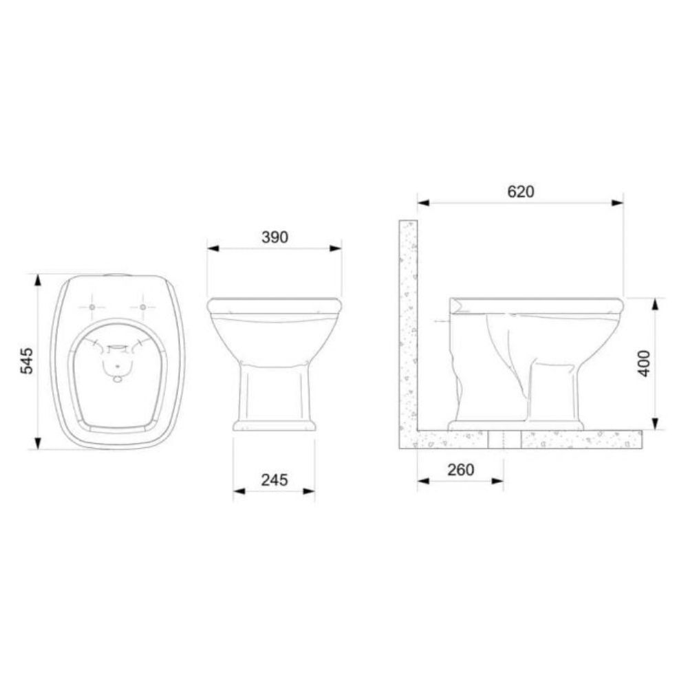 Vaso Sanitário Convencional Fit Plus Cinza Prata Celite