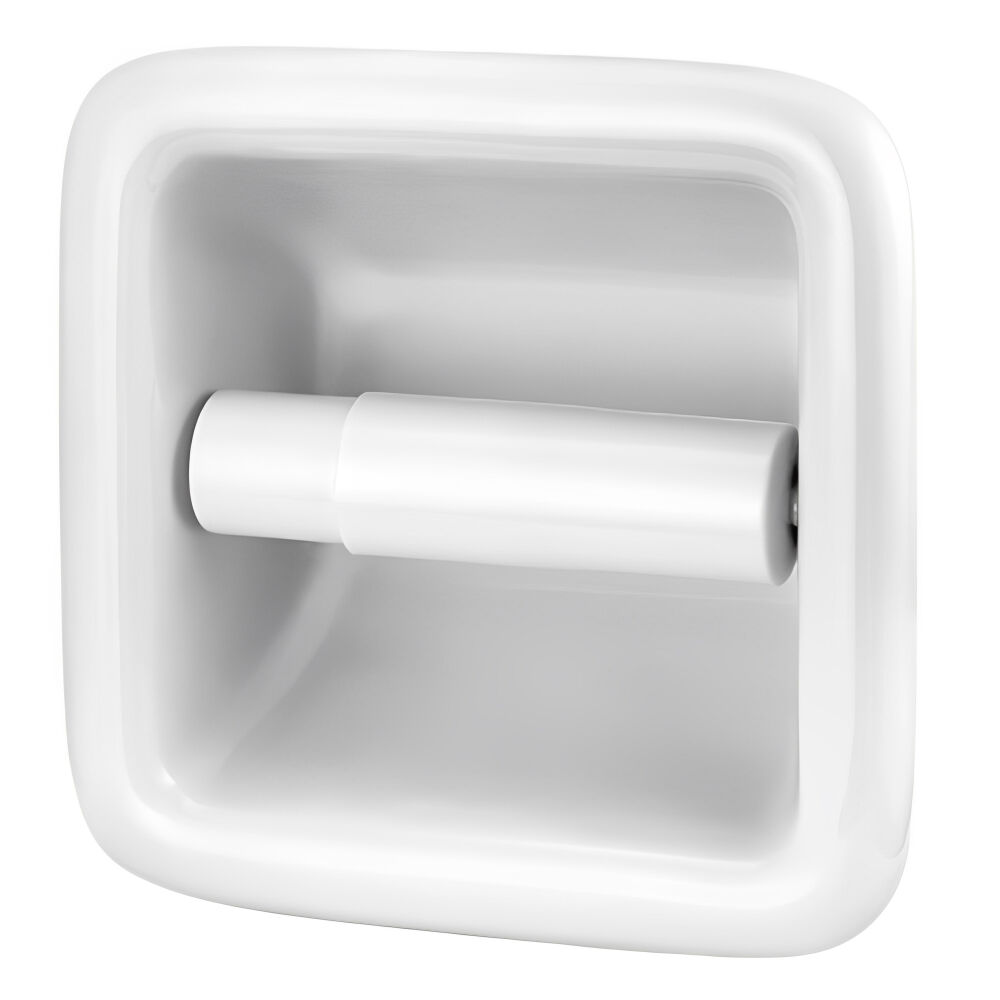 Papeleira com Rolete de Louça Branca Icasa