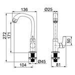 Torneira de Mesa para Lavatório Fitt 1195 F61 Bica Alta Lorenzetti