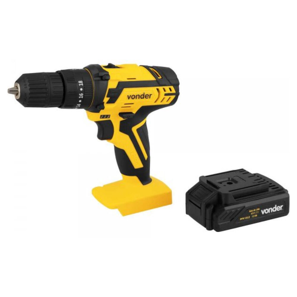 Furadeira Parafusadeira de Impacto 12V com 74 Acessórios Bivolt Vonder