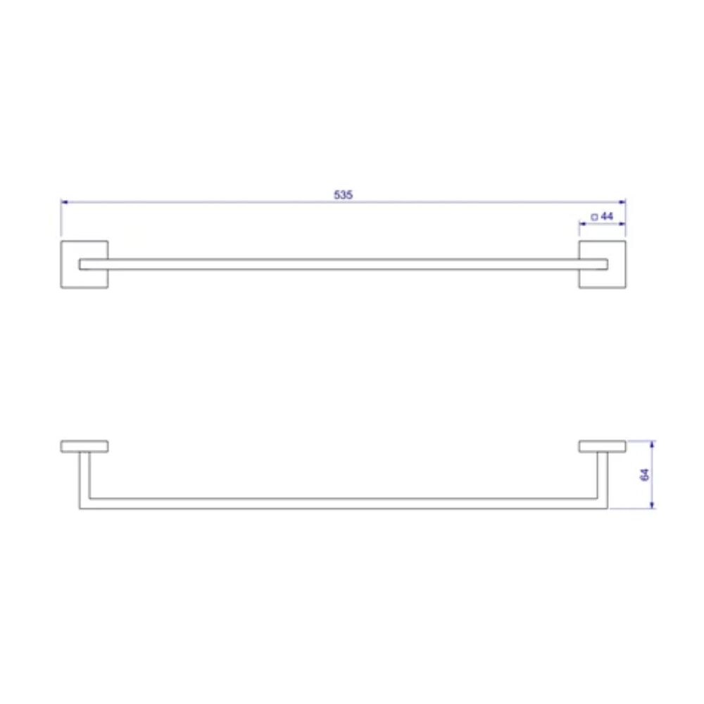 Porta Toalha em Barra Clean 50cm Cromado Deca