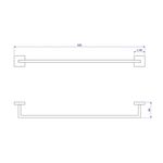 Porta Toalha em Barra Clean 50cm Cromado Deca