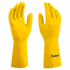Luva de Látex Forrada Amarela Imbat