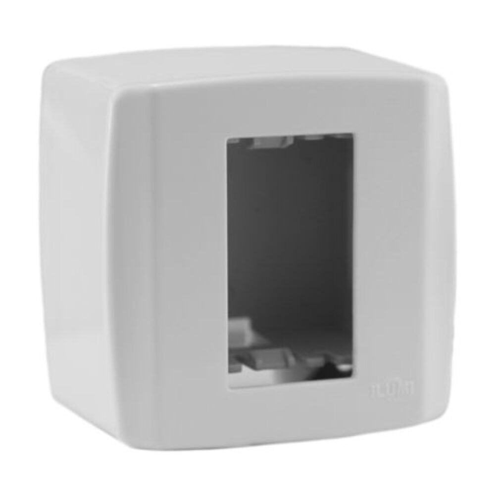 Conjunto Base e Moldura Box Slim 1 Modulo Branco Ilumi