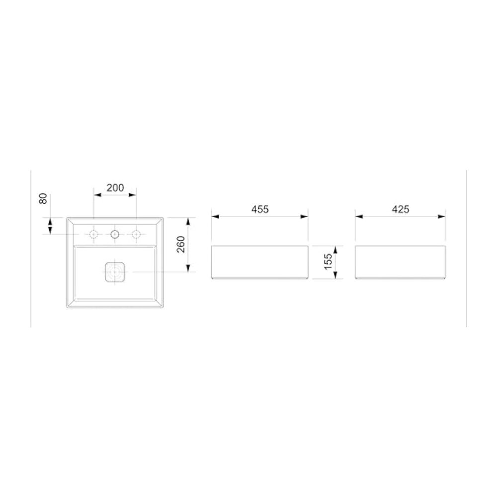 Cuba de Apoio Retangular Platinum P6 45x42cm Branco Incepa