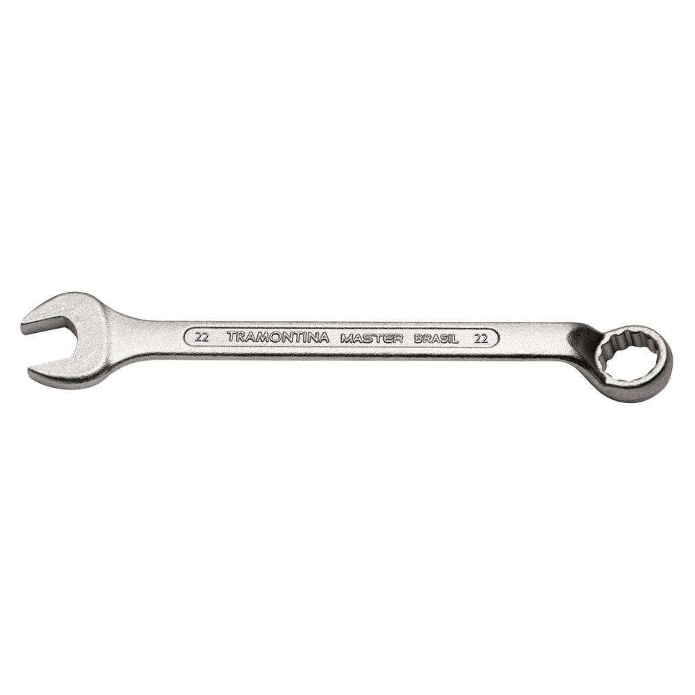Chave Combinada 22mm com Pescoço Tramontina com Corpo Forjado em Aço Especial Cromado