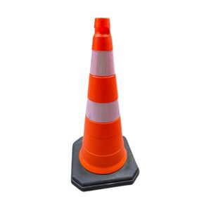 Cone com Base de Borracha 75cm Laranja Plastcor