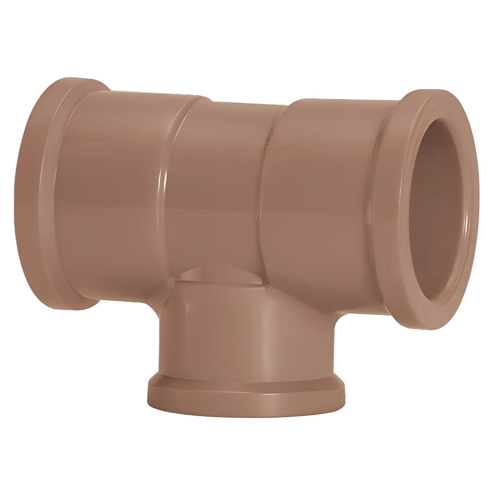 Tê de Redução Soldável PVC 50 x 25mm Marrom 11825 Amanco