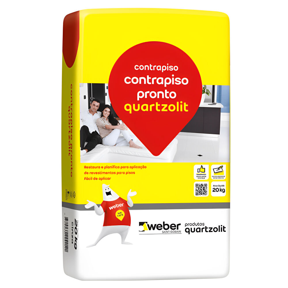 Argamassa Contrapiso Pronto 20kg Cinza Quartzolit