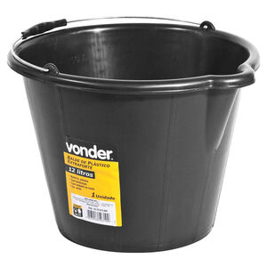 Balde de Plástico Extraforte 12L Preto Vonder