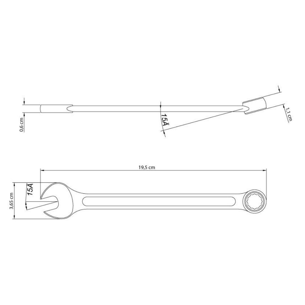 Chave Combinada 16mm Tramontina Basic com Corpo em Aço Especial Cromado