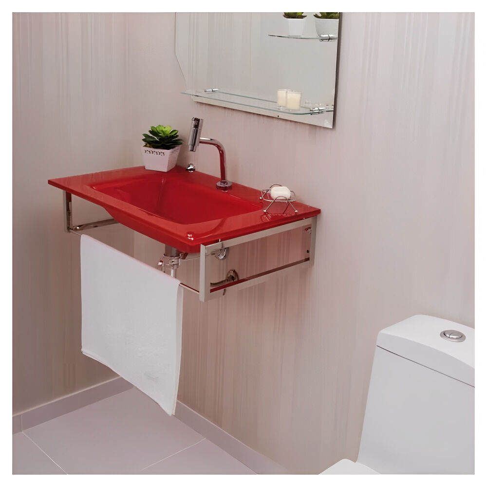 Gabinete de Vidro William 71x46x17,5cm Vermelho Astra