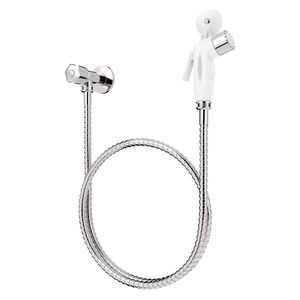 Ducha Higiênica com Kit Completo Gatilho Branco com Mangueira Cromada 1,2m Blukit Ducha Higiênica com Kit Completo Gatilho Branco com Mangueira Cromada 1,2m Blukit