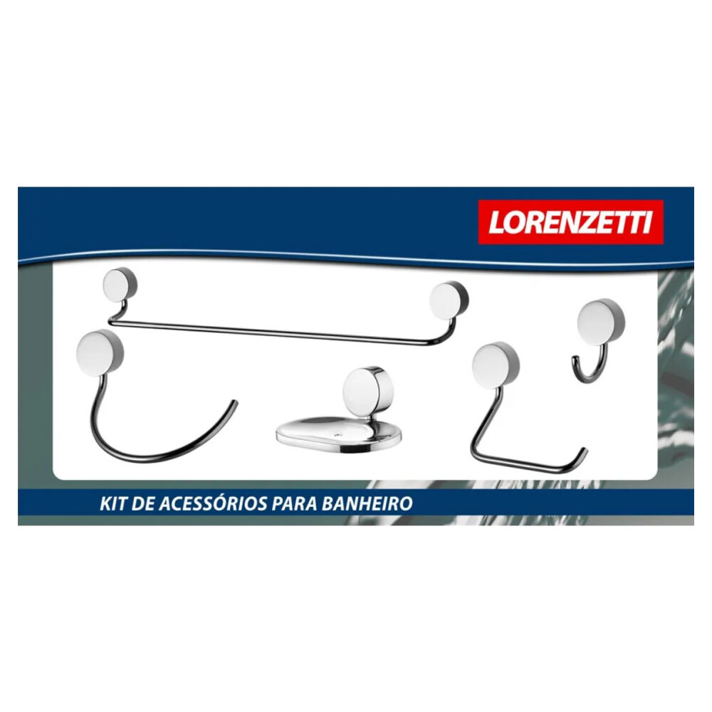 Kit Acessórios para Banheiro Lorenflex 5 Peças Cromado Lorenzetti