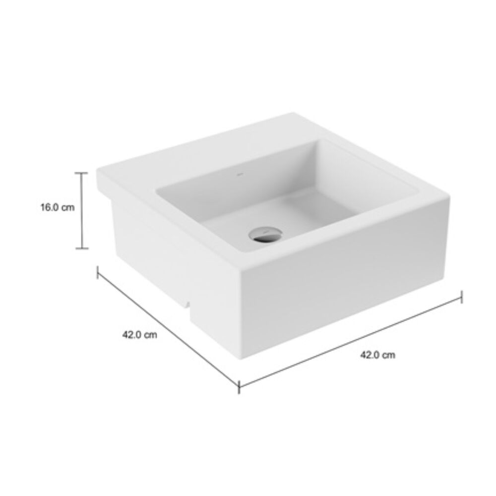 Cuba de Semiencaixe Quadrada com Mesa Branco Deca