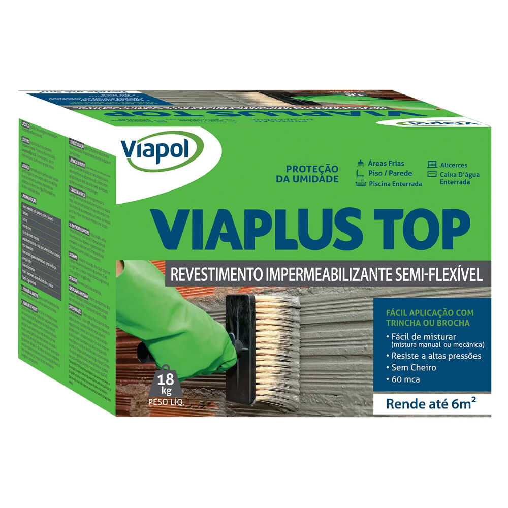 Impermeabilizante Viaplus Top 18Kg Cinza Viapol
