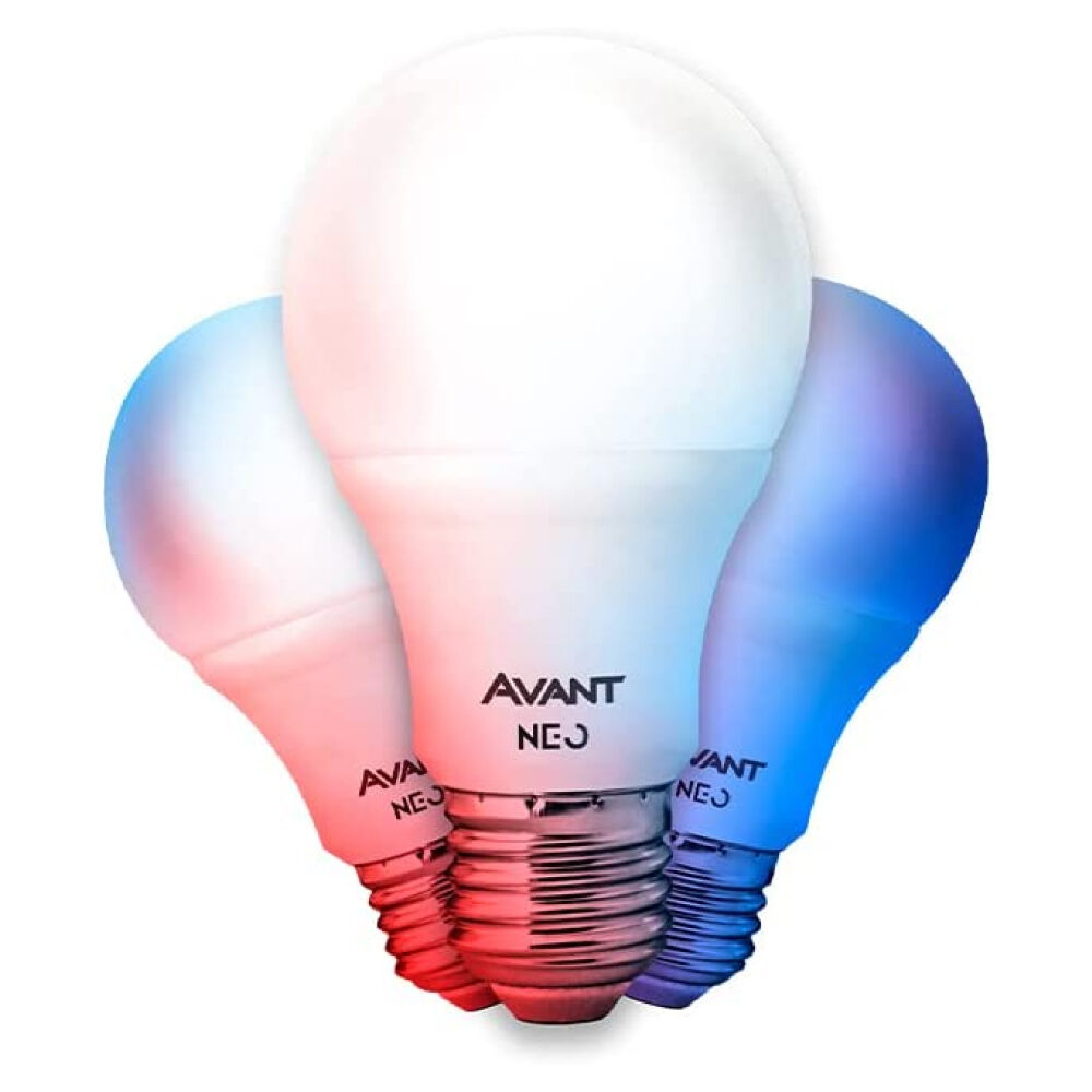 Kit 3 Lâmpadas Inteligentes LED Smart Wi-Fi Bulbo NEO 10W Bivolt Avant