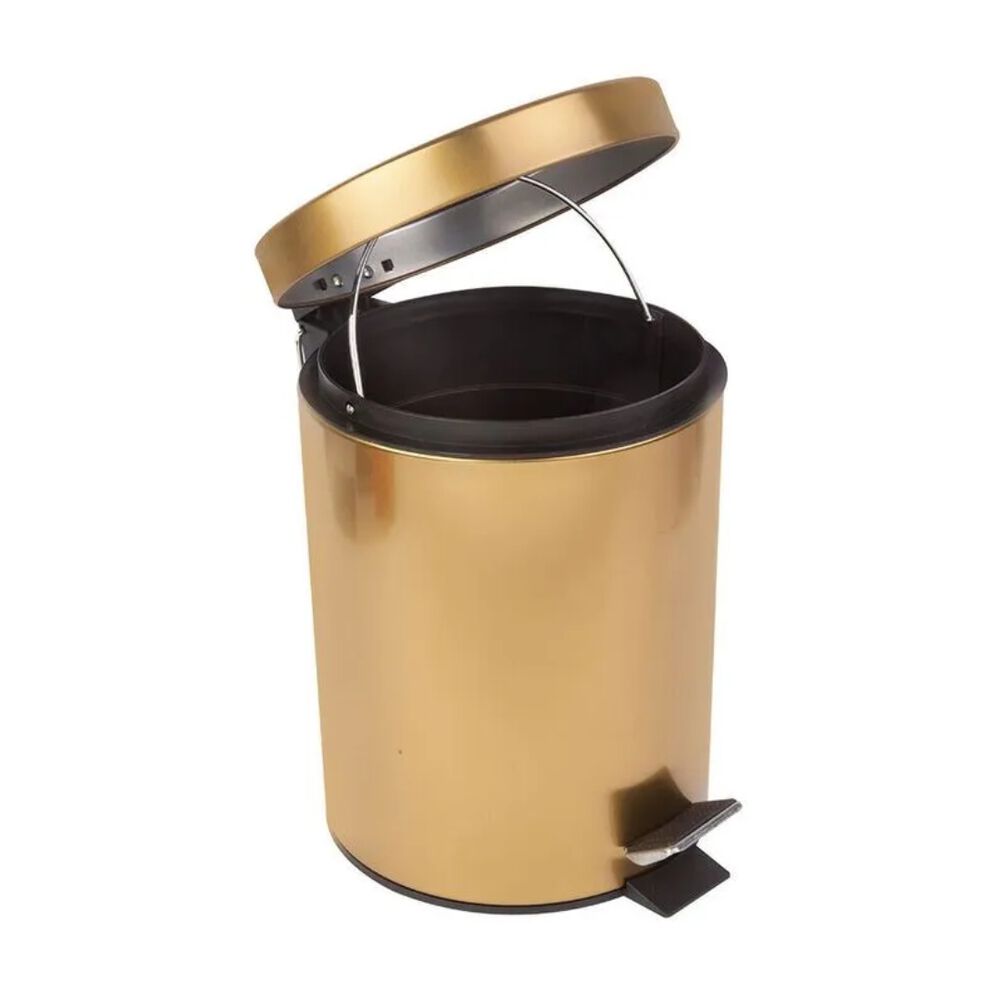Lixeira Inox 5L Dourado Casa&Ideia