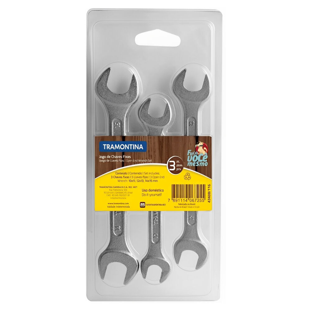 Jogo de Chaves Fixas com 3 Peças Tramontina