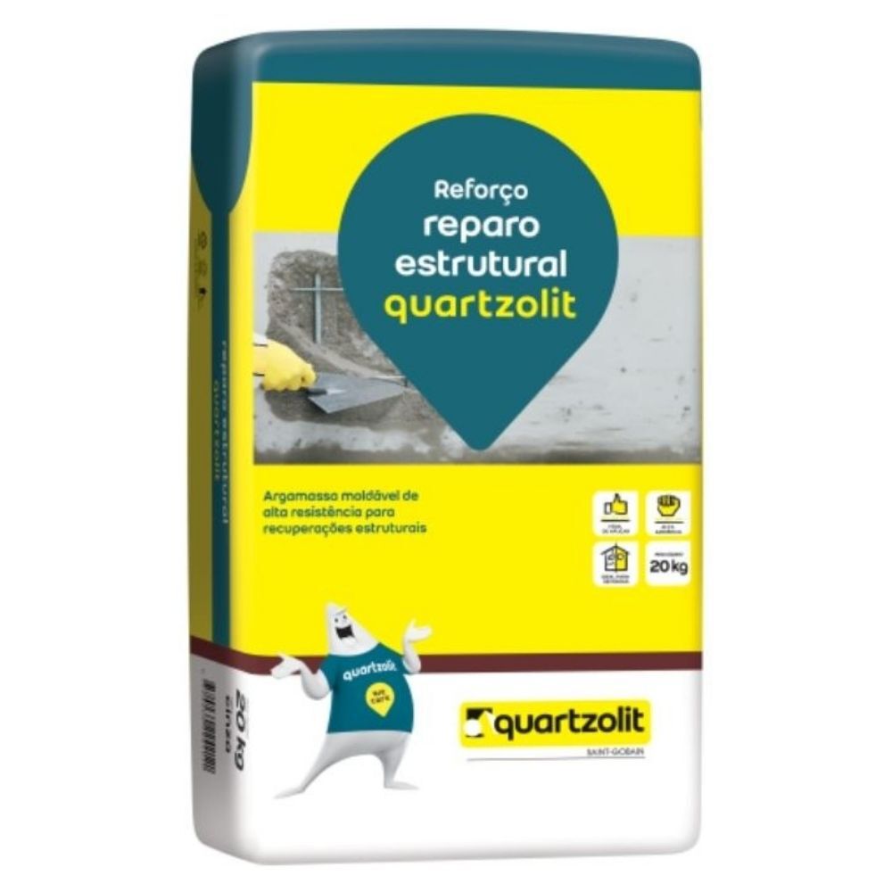 Argamassa Reparo Estrutural 20kg Cinza Quartzolit