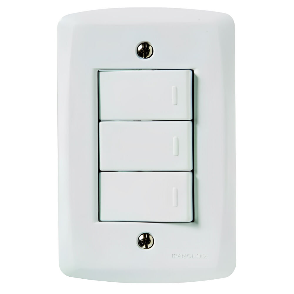 Conjunto 4x2 com 3 Interruptores Simples 10A/250V Lux2 Branco Tramontina