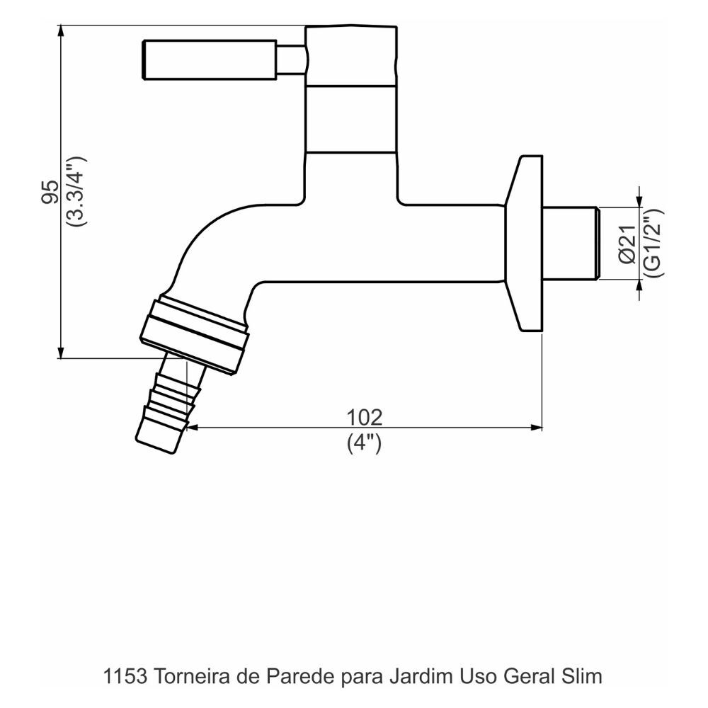 Torneira de Parede para Jardim Slim Perflex